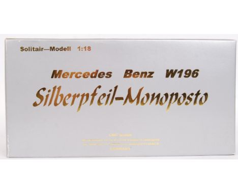 A rare 1:18 scale CMC Solitair Models made diecast model Mercedes Benz W196. Damage to paintwork &amp; loose wheel. Within th