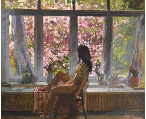 Ken Howard OBE, RA, RBA, NEAC (1932-2022)"Spring at Oriel"Signed, dated (19)97, oil on canvas, 101cm by 120.5cmExhibited: Roy