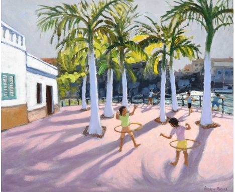 Andrew Macara NEAC (b.1944)"Hoopla Alcalá Tenerife" Signed, inscribed to artist's label verso, oil on canvas, 62cm by 75cmSom