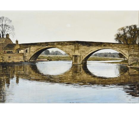 Peter Brook RBA (1927-2009) ''Bolton Bridge'' Signed and inscribed, oil on canvas, 50cm by 75cmCovered in a layer of surface 