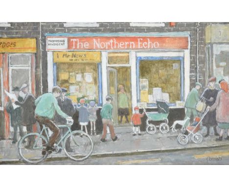 Norman Stansfield Cornish MBE (1919-2014)"Thompson's Newsagent"Signed, oil on board, 28cm by 45cmProvenance: Purchased from t
