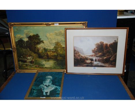 Three Prints including 'Cherry Ripe' after Sir John Millais, 'The White Horse' after John Constable and a framed Print of a d