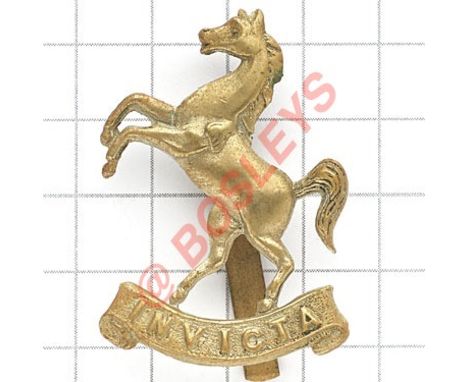 Kent Cyclist Battalion OR’s cap badge circa 1910-20. Die-stamped white metal. (KK 1867) Lambourne & Co Birmingham Slider VGC 