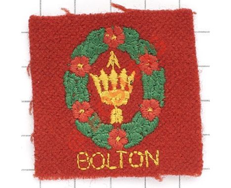F Troop, 209th Battery, 103 LAA (Bolton Artillery) RA rare cloth formation sign circa 1967. Arrow through crown within wreath