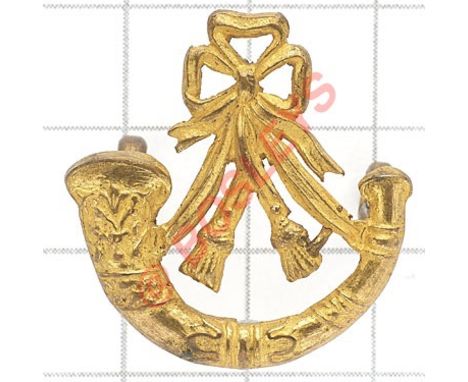 Sherwood Rangers Yeomanry Officer’s cap badge. A fine die-cast gilt example. Strung bugle of regimental pattern. (KK 1411)  L