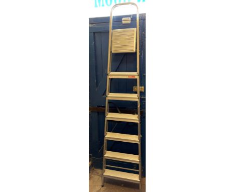 SET OF ALUMINIUM ELECTRICIAN TYPE STEP LADDERS 