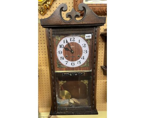 30 DAY PENDULUM WALL CLOCK 68CM X 31CM APPROX