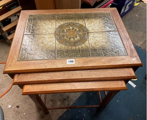DANISH ROSEWOOD TILE TOP NEST OF TABLES 