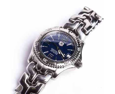 GENTLEMAN'S STAINLESS STEEL TAG HEUER AUTOMATIC CHRONOMETER WRISTWATCHreference WT5212, automatic movement, the blue dial wit