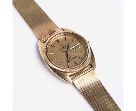 GENTLEMAN'S EIGHTEEN CARAT GOLD OMEGA CONSTELLATION AUTOMATIC CHRONOMETER WRISTWATCH
circa 1972, signed twenty three jewels c