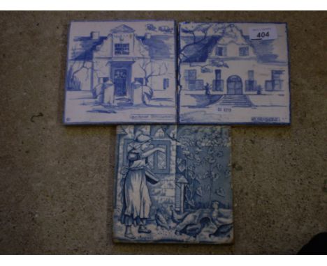 3 CERAMIC TILES , THE CERAMIC STUDIO 1927 ' ELSENBERG' AND 'OLD HOUSE STELLENBOSCH' AND WEDGWOOD 'AUGUST' 