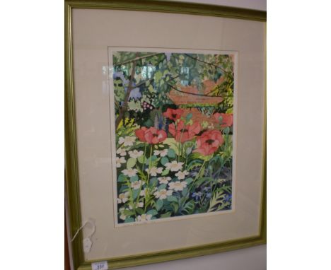 PRINT 'POPPIES IN GARDEN' SIGNED IN MARGIN