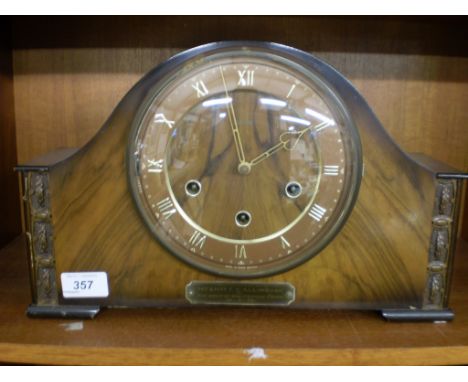 SMITHS MANTLE CLOCK DATED 1958 WITH KEY