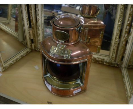 BRASS AND COPPER PORT LIGHT BY A.T.CHAMBERLAIN & CO 