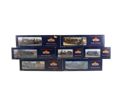 Bachmann OO gauge model railway locomotives; seven to include, 32-876 Fairburn tank 42096, 32-177 2-6-0 crab 42789 BR lined, 