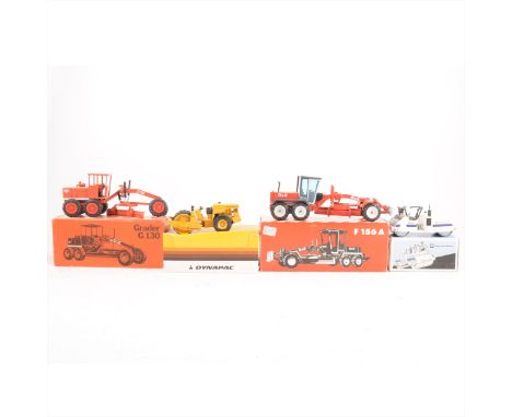 Die-cast model construction models; four including NZG O&amp;K Orenstein &amp; Koppel F156A, NZG O&amp;K Grader G130, Supermi