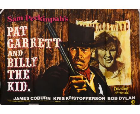 British Quad poster Pat Garrett and Billy the Kid, (1973), 30x40inch, directed by Sam Peckinpah, staring James Coburn, Kris K