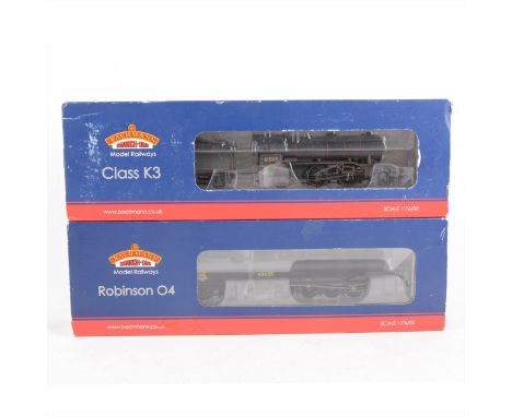 Bachmann OO gauge model railway locomotives; two including 31-002 Robinson 04 63635 BR black early emblem, 32-280 class K3 61
