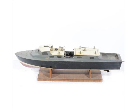 Scratch built model cruiser boat with 6v electric engine, wooden construction, with power packs, Varispeed motor control boar