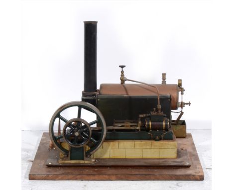 A Stuart Turner 'Victoria' single cylinder horizontal mill steam engine and Stuart Turner steam boiler; 7inch flywheel, engin