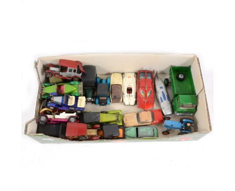 Die-cast models and vehicles; including Dinky Toys no.103 Captain Scarlet Spectrum Patrol Car, no.237 Mercedes Benz, Corgi To