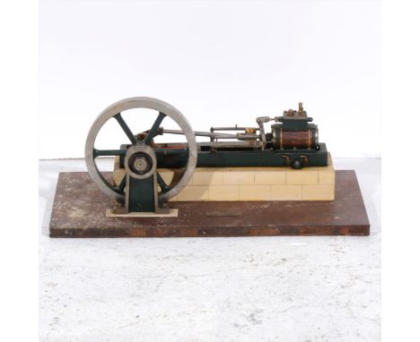 A Stuart Turner horizontal mill engine 'Victoria'; live steam model with 7inch flywheel, single cylinder, full length 40cm, m