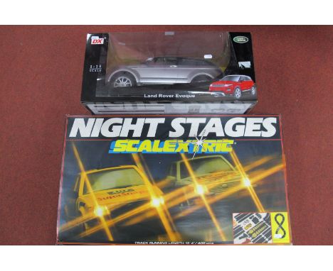 A Scalextric C.850 Night Stages Racing Set, box contents include two Ford Escort XR3 slot cars track(unchecked for completene