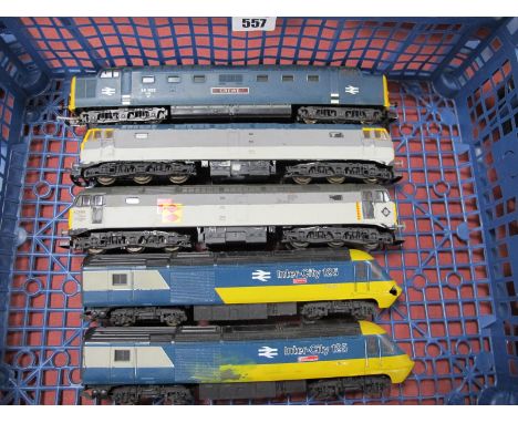 Five LIMA 'OO' Gauge/4mm Unboxed Diesel Locomotives, a class 43 Intercity 2 car set, a class 55 BR blue 'Crewe' R/No 55.022, 