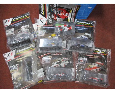 Seven 'Pieceworks Editions' Formula One 1:43 Scale Diecast Model Racing Cars, including McLaren M23 1976 (James Hunt), cased,