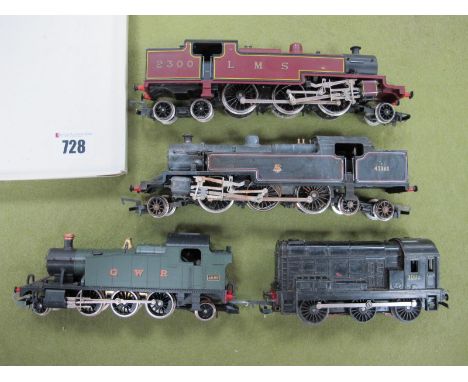 Three 'OO' Gauge/4mm Steam Locomotives, unboxed, a Lima Prairie Tank, 2-6-2 GWR green R/No 4589 (good), a Horby 2-6-4 std tan