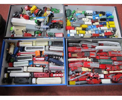 A Quantity of Predominantly Trackside 'OO' Scale Diecast Model Vehicles, including cars, emergency, commercial, many repainte