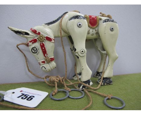 A White Metal Muffin The Mule Toy Puppet.