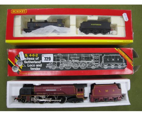 Two Hornby 'OO' Gauge'/4mm Boxed Steam Locomotives with Six Wheel Tenders, 'Duchess of Sutherland' 4-6-2 L,M.S maroon R/No 62