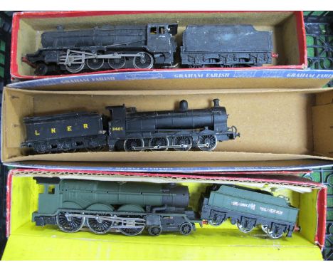 Three 'OO' Gauge/4mm Steam Tender Locomotives, a Hornby Dublo Two Rail 2-8-0 8F, poor paint, unlettered, a adapted/kit built 