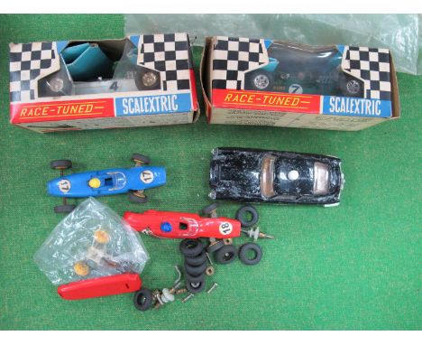 Scalextric Slot Car Interest: Two Boxes Scalextric Race Tuned Slot Racing Cars, C5 Europa Vee, C8 Lotus Indianapolis GP, Asto