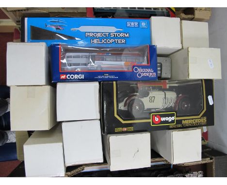 A Collection of Diecast Model Vehicles by Burago, Corgi and Other, to include Burago COD.3002 Mercedes Benz SSKL (1931), Corg