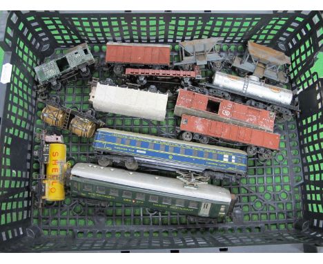 Eleven Marklin 'HO' Gauge Items, of rolling stock, tank wagons, box cars, hoppers, etc. Plus two continental outline coaches.