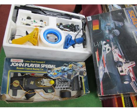 A Scalextric 200 #C559 (Two Cars) Slot Car Set, includes track, two controllers, literature, speed card computer, together wi