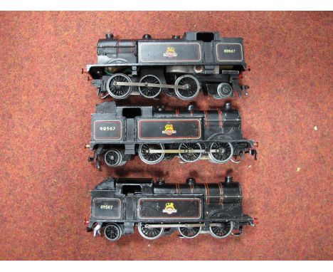 Three Hornby Dublo Three Rail N2 0-6-2 Locomotives, R/No. 69567, BR black, playworn and better.