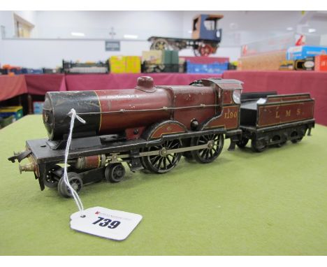 Bassett Lowke Circa 1928/35 'O' Gauge/7mm Clockwork L.M.S Standard Compound 4-4-0 Steam Locomotive, plus six wheel tender L.M