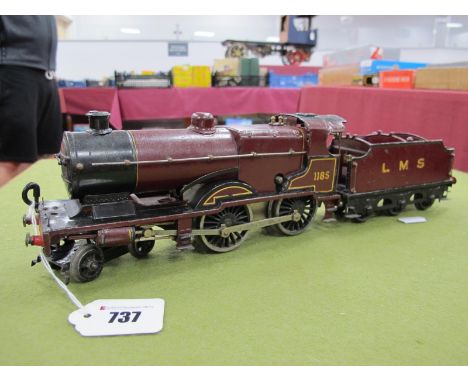 Hornby Circa 1930 'O' Gauge/7mm Clockwork L.M.S Compound 4-4-0 Steam Locomotive, plus six wheel tender, L.M.S maroon, R/No. 1