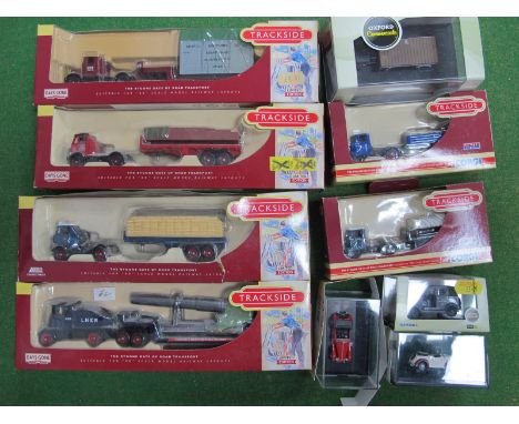 Ten Trackside 1:76 Railway Scale Diecast Model Vehicles, by Lledo, Hornby, Oxford, including #DG149004 AEC Flatbed Trailer an