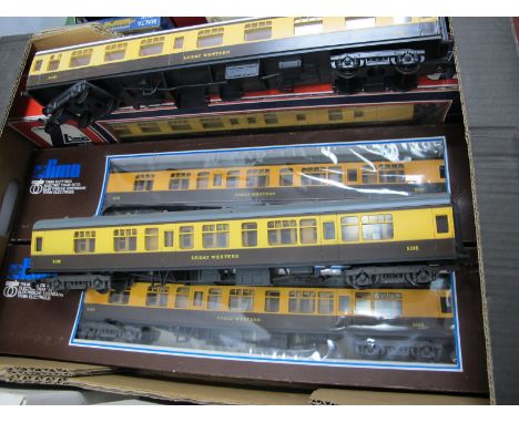 Five Lima 'O' Gauge/7mm Great Western Cream/Brown Coaches, four R/No 5015, one R/No 5103, good, three in fair boxes.