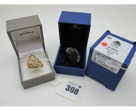 Swarovski; A Modern 'Kinshasa' Dress Ring, (finger size O), boxed (price ticket on box £135.00); Together with Another Modern