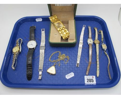 A Small Selection of Vintage and Later Ladies and Gent's Wristwatches, including Timex, Geneva, Accurist, etc. 