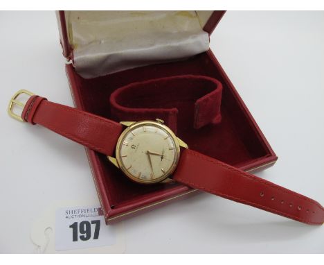 Omega; A Vintage Gent's Wristwatch, the signed dial with line markers and seconds subsidiary dial (movement unseen), within g