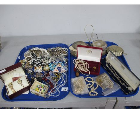 A Mixed Lot of Assorted Costume Jewellery, including imitation pearls, bead necklaces, St. Christopher pendant on chain, ladi