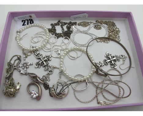 925 and Other Chains, bangle, imitation pearl hoop earrings, cross pendants, etc. 