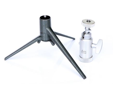 A Leitz Table Top Tripod, together with a Leica ball head (2)