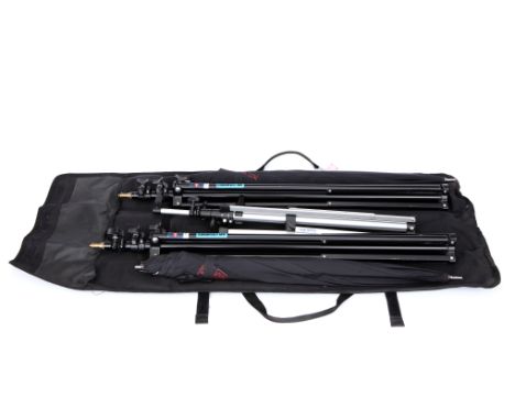 Two Manfrotto 052BAC Lighting Supports, together with a Lastolite example, in case